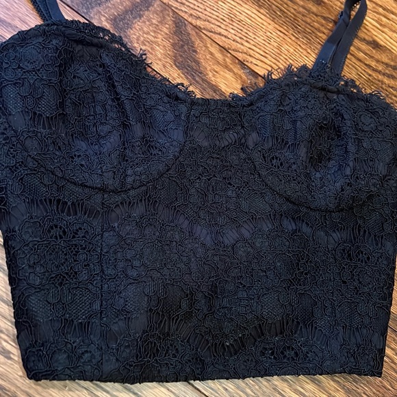 Cami NYC black floral lace underwire bustier top size XS - Picture 5 of 16